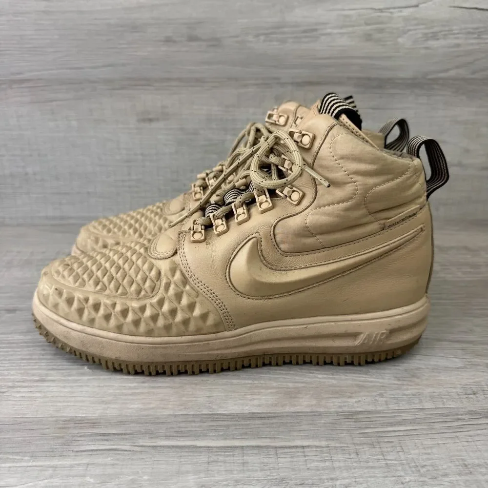 Nike Lunar Force 1 Duckboot 916682-201 Mens 9 Boot Beige Linen Water Shield Boot